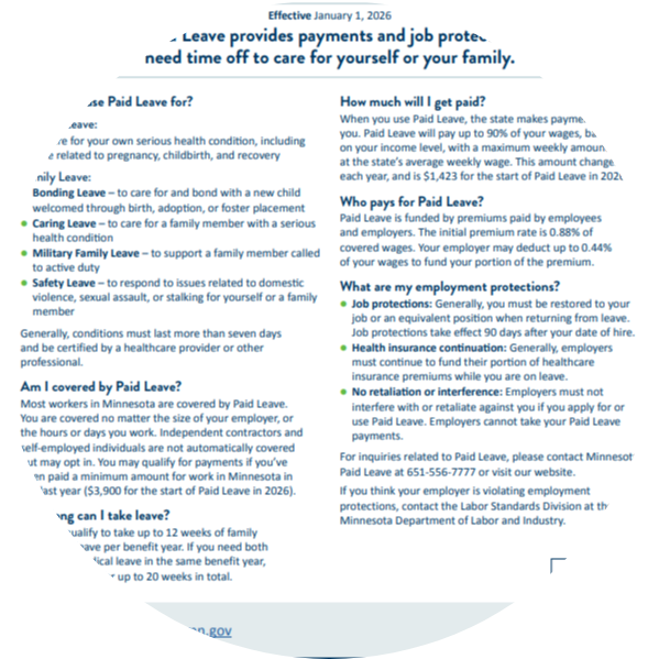 Mandatory paid leave poster