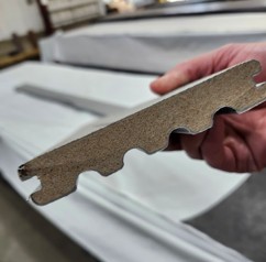 Cross-section of composite decking