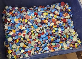 Medication vial caps collected by HCMC