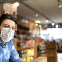 Employee with facemask